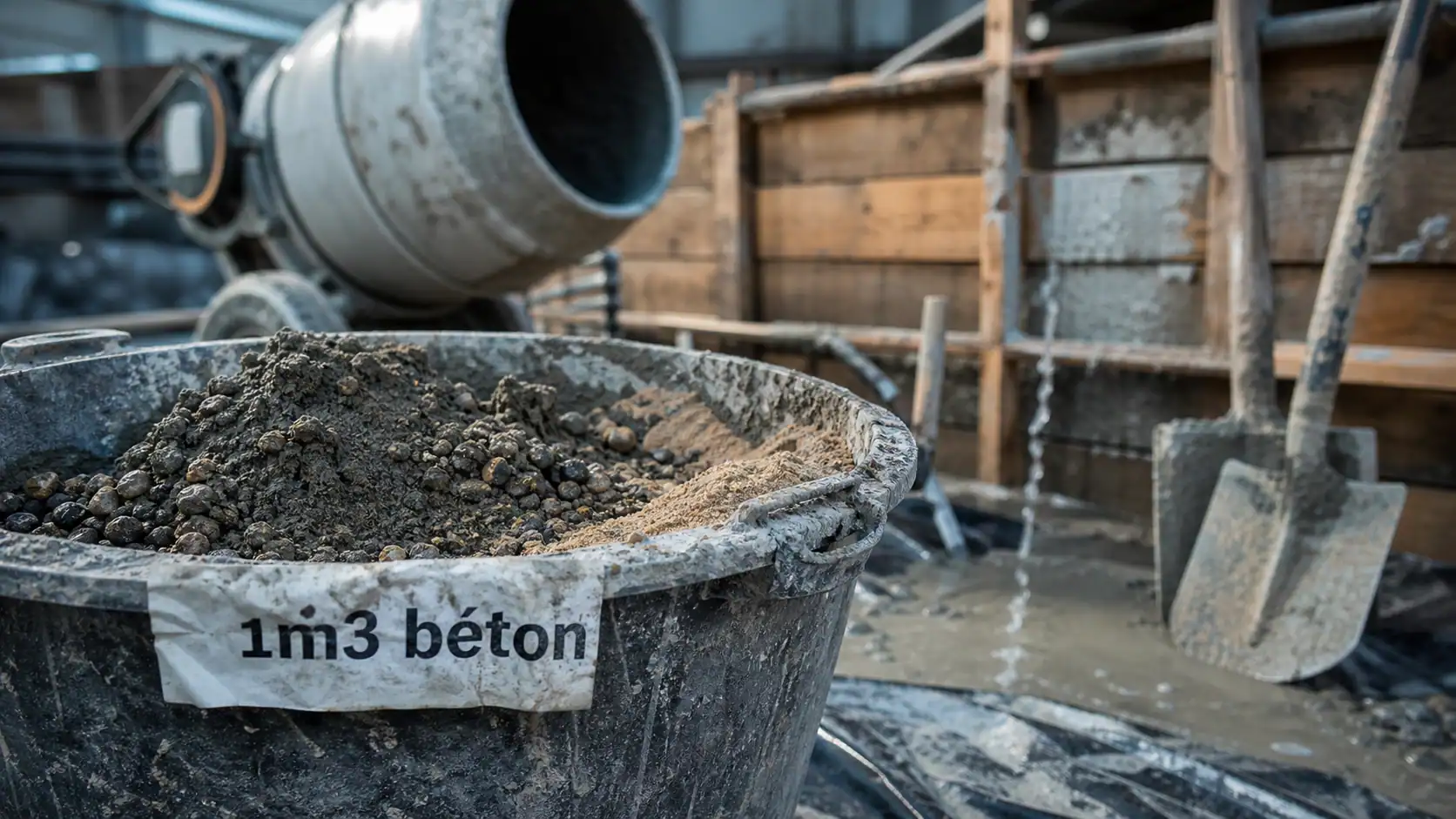 1m3 de beton : dosage, ciment, sable, gravier