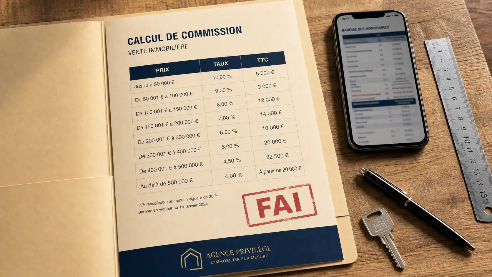 Commission agent immobilier 4,87 % : calcul et négociation
