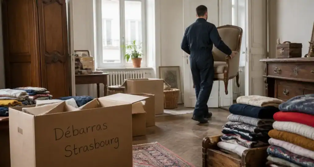 Débarras Strasbourg cartons meubles triés