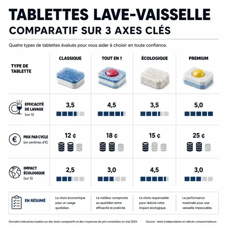 Comparatif des meilleures tablettes lave-vaisselle : prix, efficacité et impact écologique