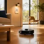 Robot aspirateur laveur Schneider avis en salon lumineux, aspirateur laveur