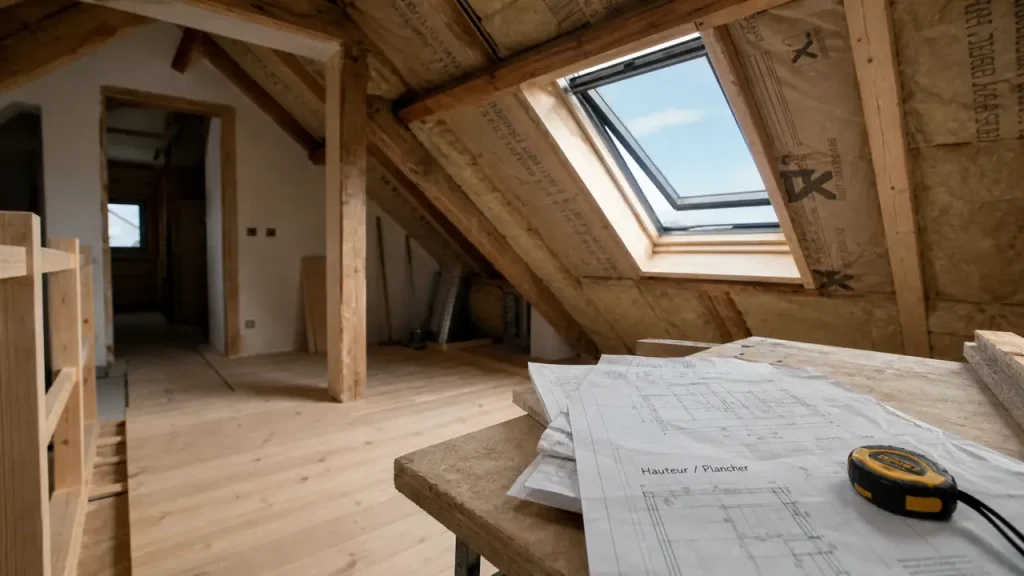 Aménager des combles : seuils 1,80 m, 30° et 5 m²