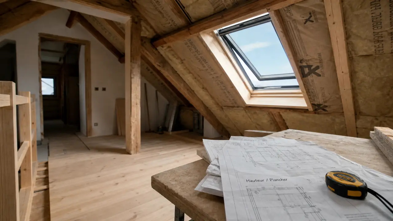 Aménager des combles : seuils 1,80 m, 30° et 5 m²