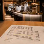 Aménager un restaurant : salle et flux avec mobilier en cours d’aménagement