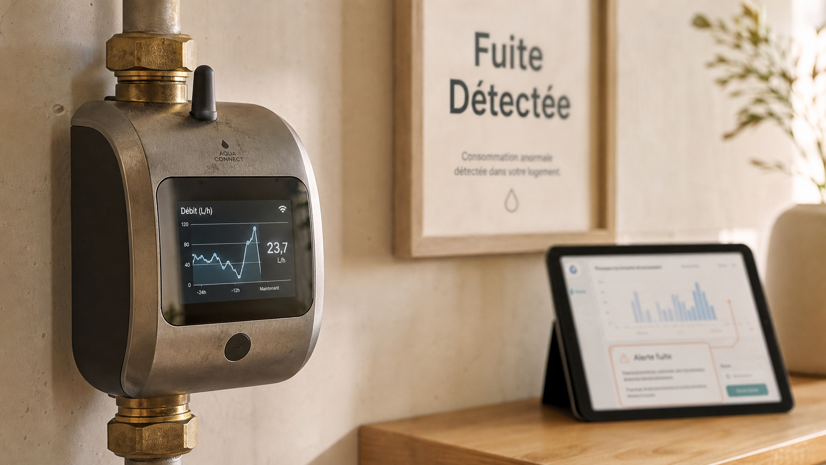Compteur d eau connecté avec alerte fuite et télérelevé