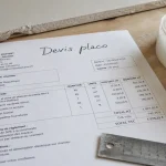 Devis placo sur table avec matériaux BA13 et vis