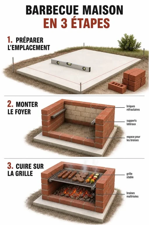 Faire un barbecue maison : illustration des étapes de construction et d’utilisation d’un barbecue bricolé dans le jardin