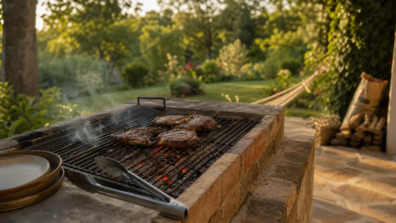 Faire un barbecue maison en briques réfractaires, braises et fumée