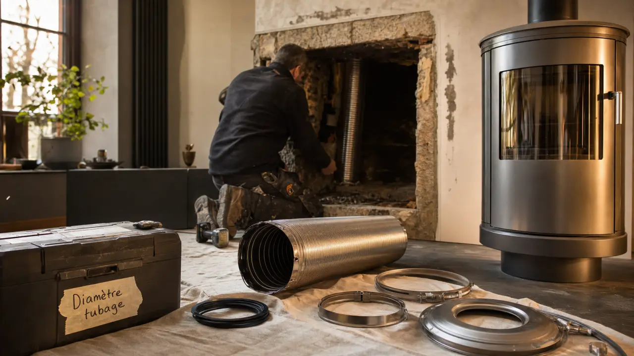 Poele a bois tubage : fumiste et conduit inox, diamètre et normes