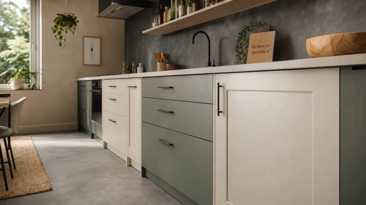 Rénover sa cuisine sans changer les meubles : caissons conservés, façades peintes