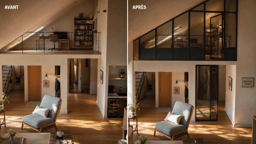 Verrière mezzanine fermée pour fermer sans perdre la lumière
