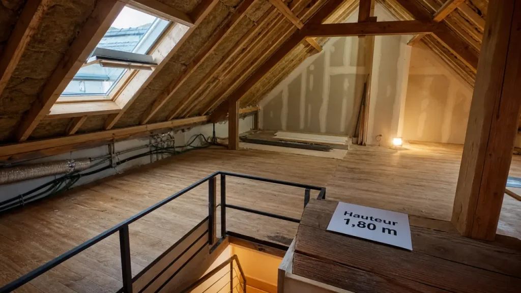 1,80 m sous la toiture, pente du toit et démarches à vérifier avant d’aménager ses combles