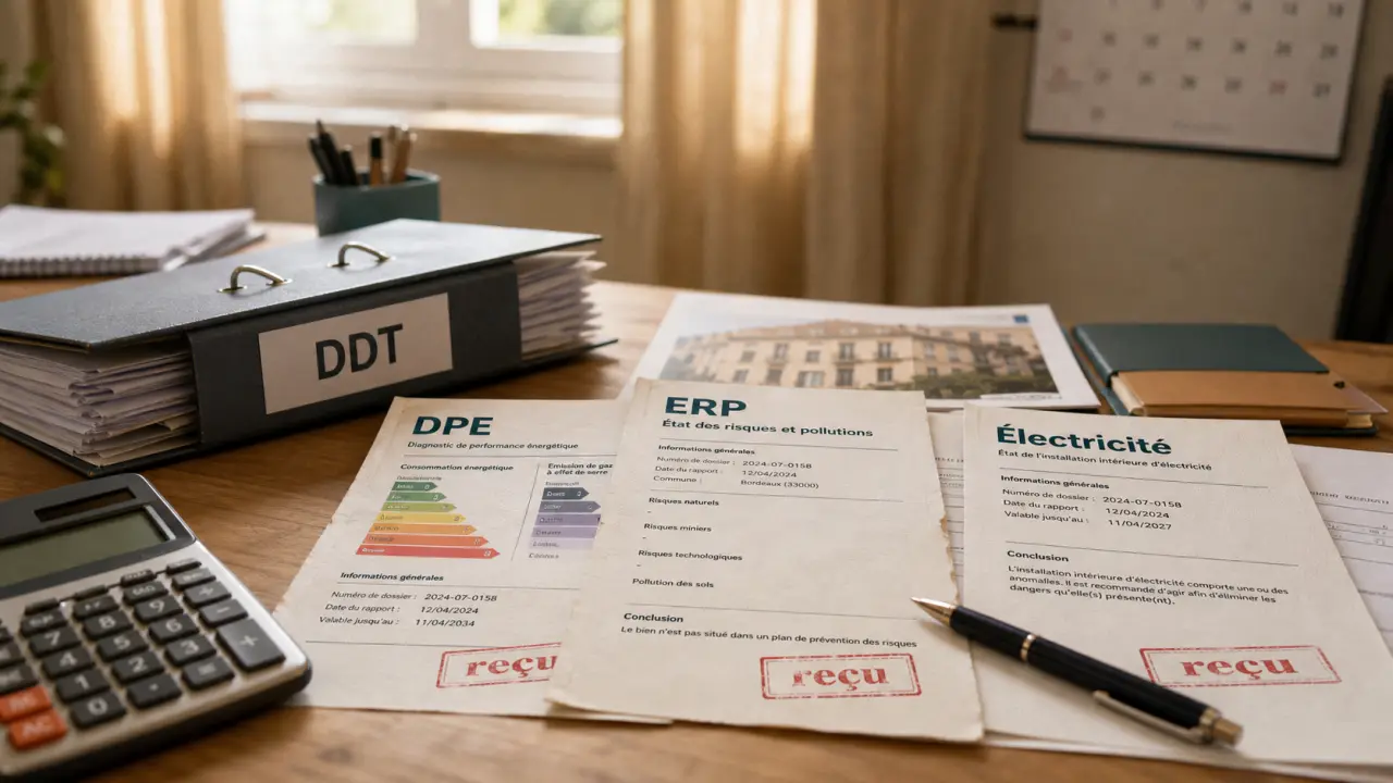 Diagnostic pour location : DPE, ERP et électricité sur documents