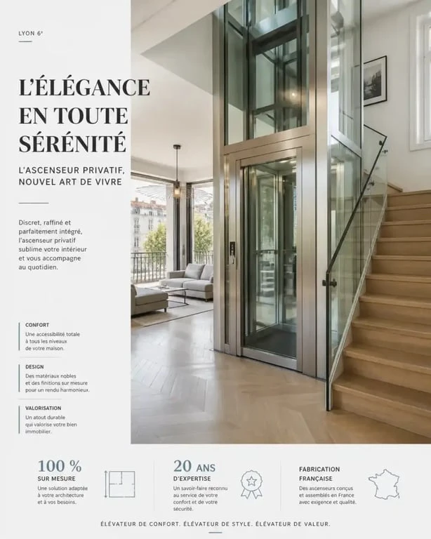Intégration esthétique d'un ascenseur dans une maison individuelle à Lyon