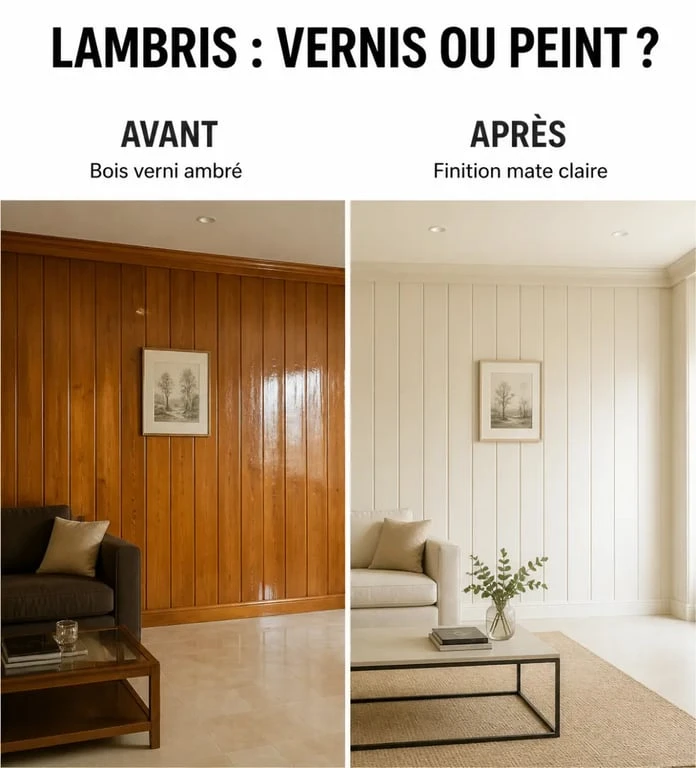 Peindre un lambris vernis : avant/après d’un salon transformé