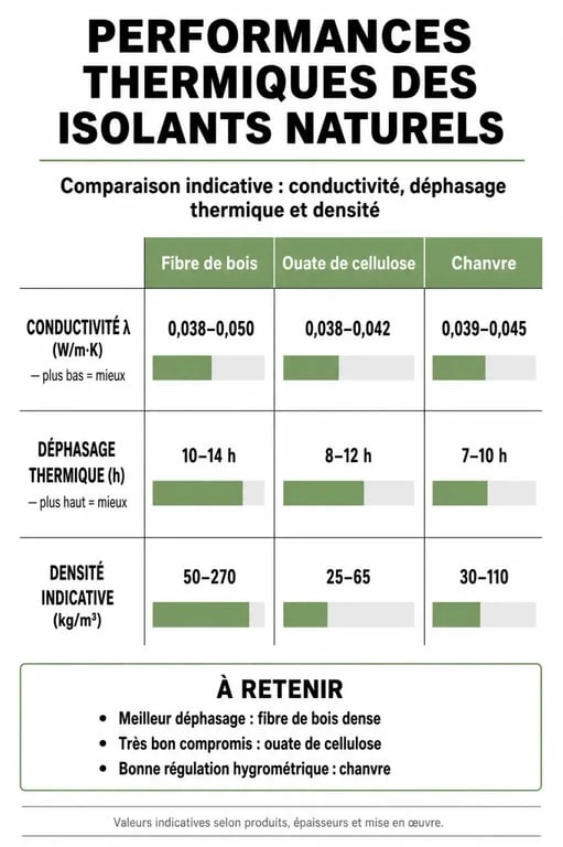Comparatif des performances des isolants naturels pour une isolation naturelle efficace