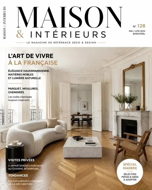 Détails intérieurs d'un appartement haussmannien à Paris