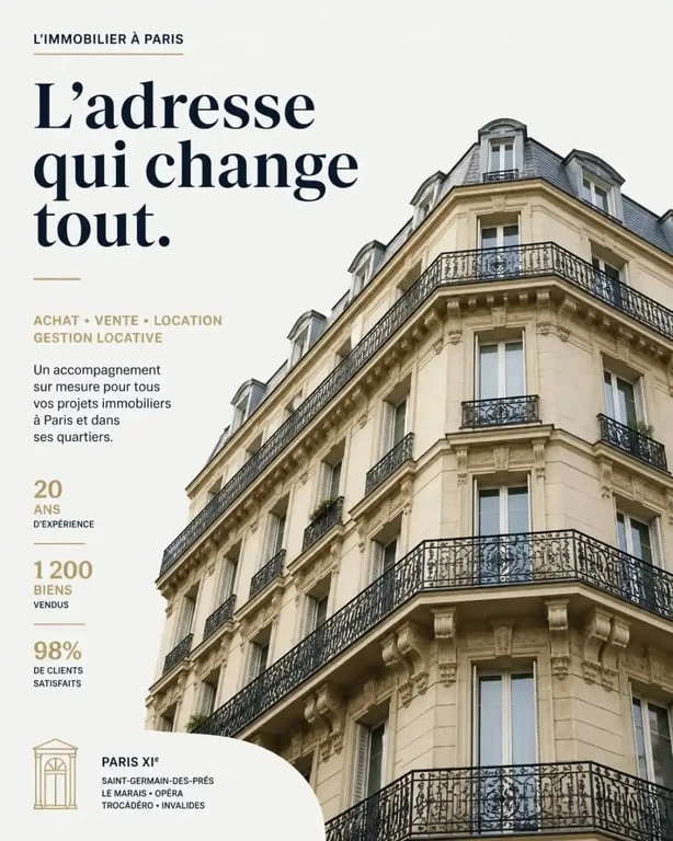 Façade d'un appartement haussmannien à Paris pour achat immobilier
