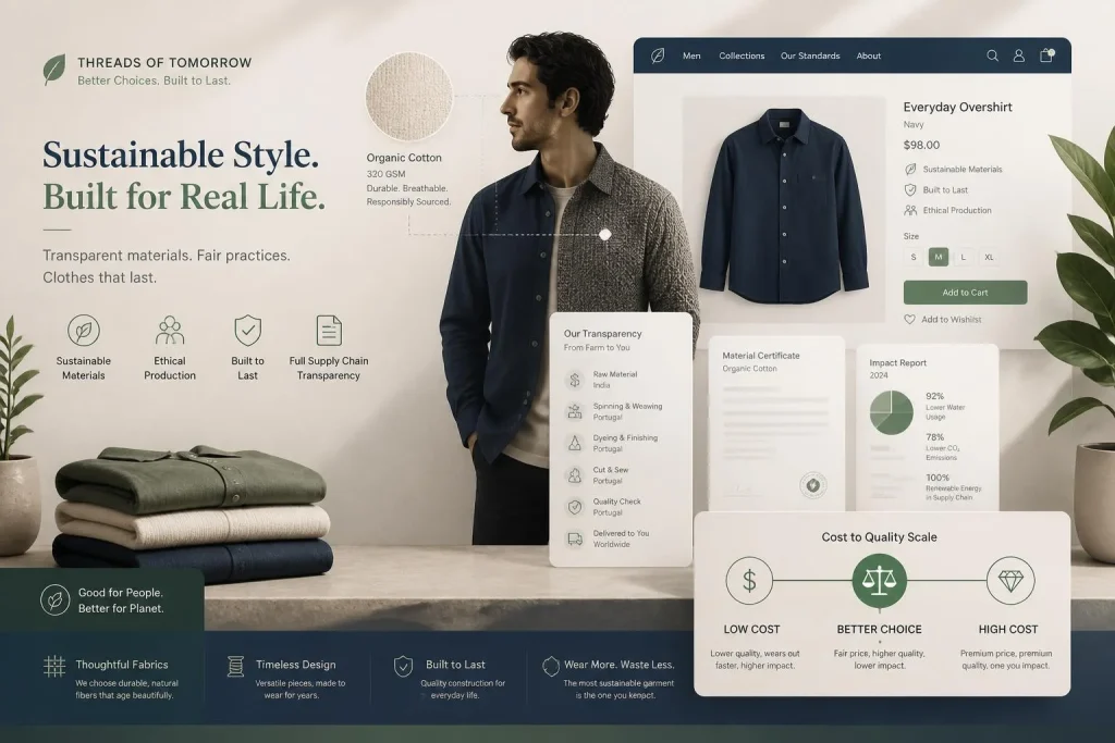 La durabilité dans l’e-commerce de mode masculine : le critère qui sépare style durable et simple discours vert