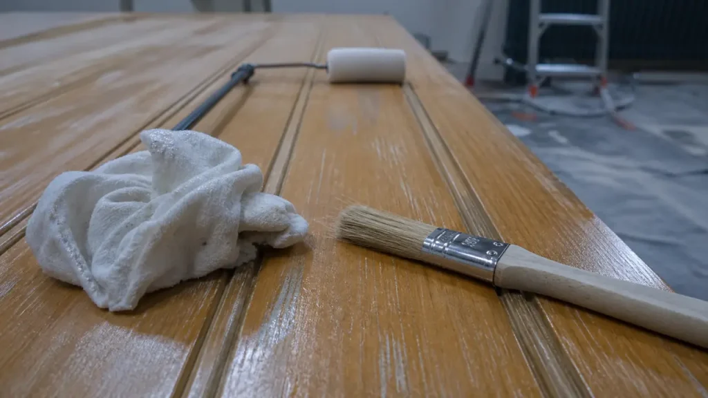 Lambris verni : grain 120, sous-couche et 2 à 3 couches pour une peinture qui tient