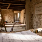 Rénovation intérieure Cluny : plan et chantier dans une maison ancienne en pierre