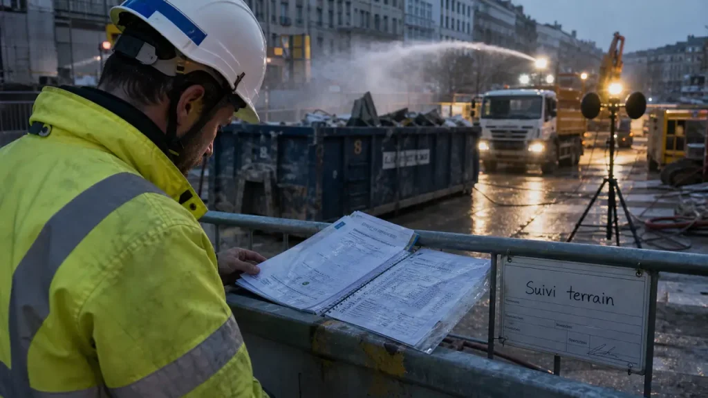 Suivi environnemental de chantier : mesurer bruit, poussières et déchets avant les blocages