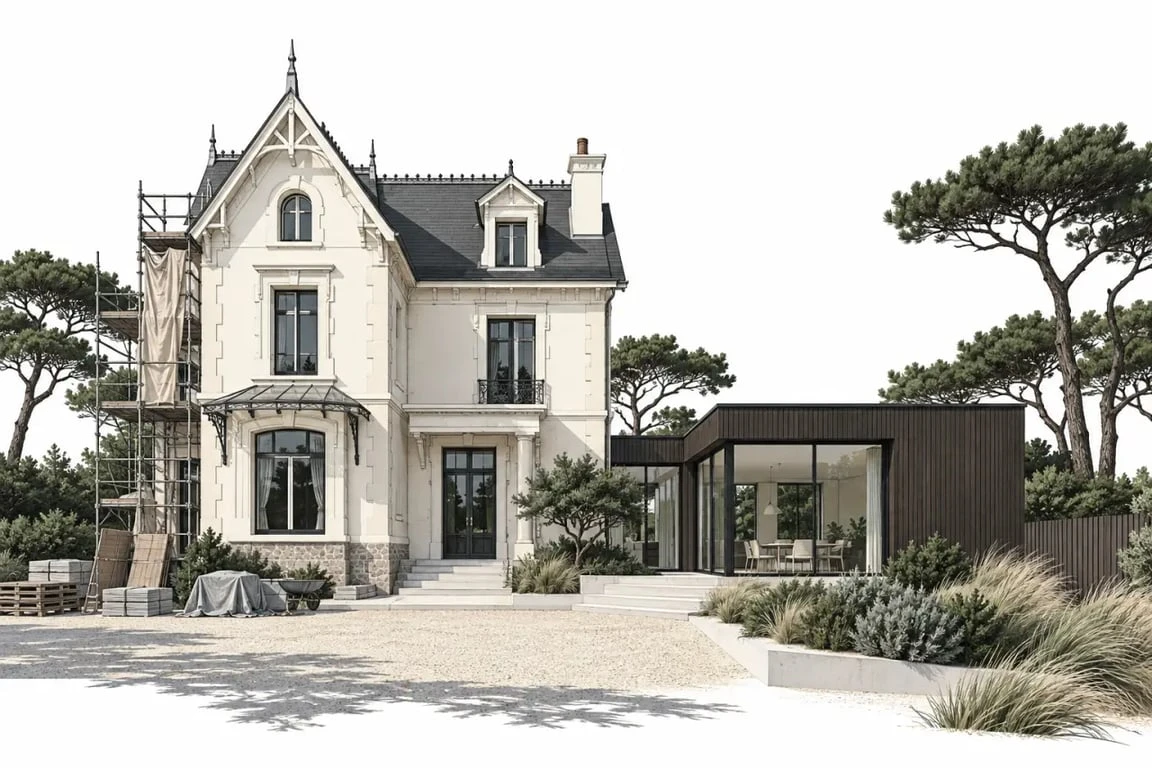Architecte La Baule rénovation d’une villa bauloise entre patrimoine et extension contemporaine
