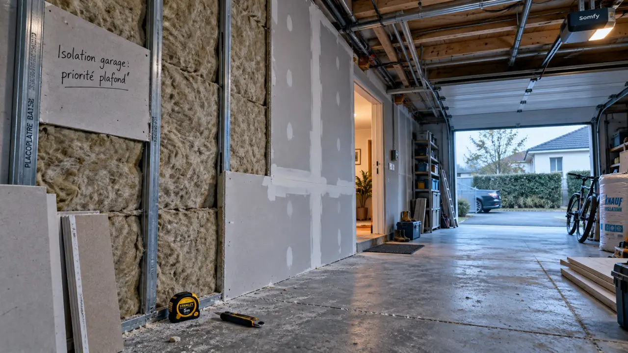 Isolation pour garage : plafond traité et fuites d’air