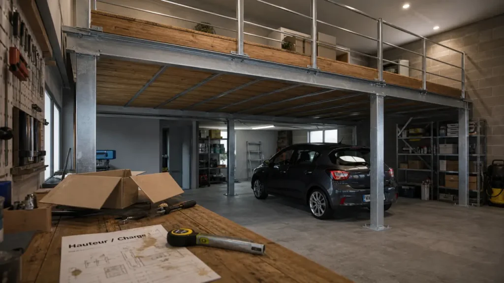 Mezzanine de garage en kit : autoportée, suspendue, charge et budget