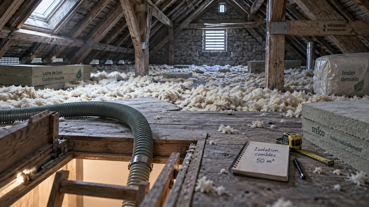 Prix isolation combles 50m2 : combles perdus isolés