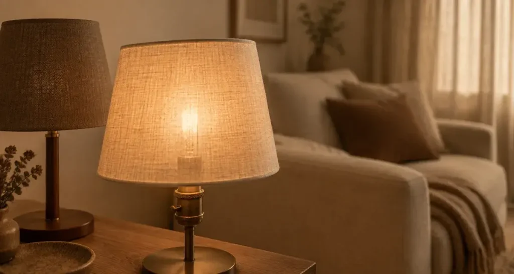 Abat-jour en tissu : une lumière douce, sans assombrir la pièce
