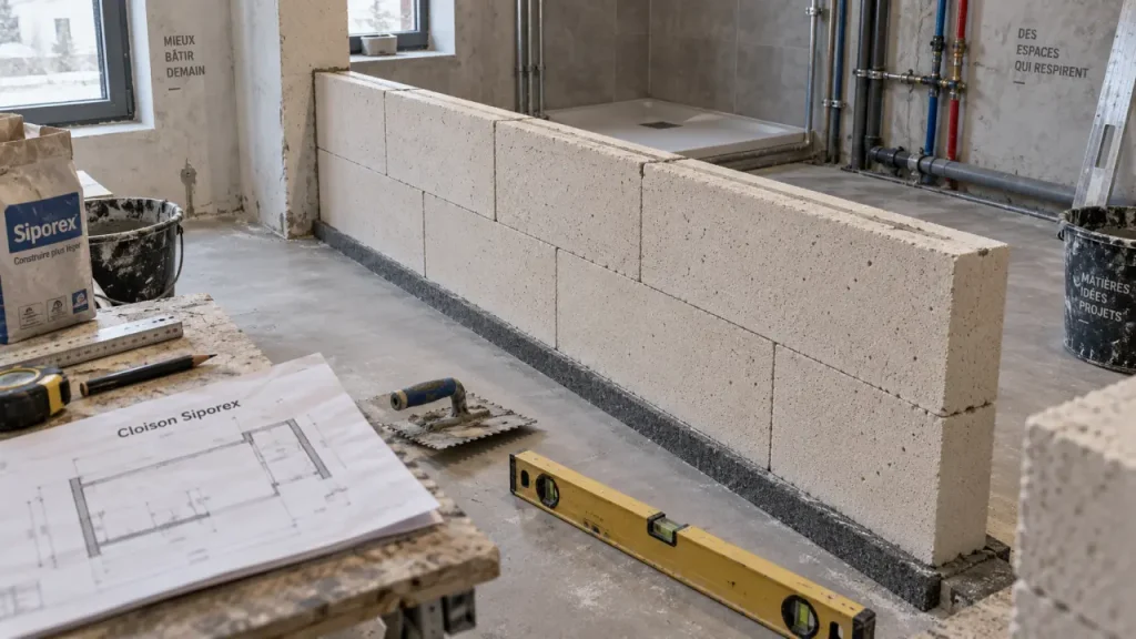 Cloison en béton cellulaire : 7 cm pour séparer, les erreurs à éviter pour la garder stable