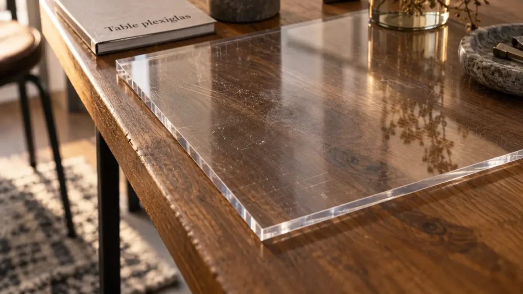 Table en plexiglas : 10 mm peuvent suffire, mais pas sans un support adapté
