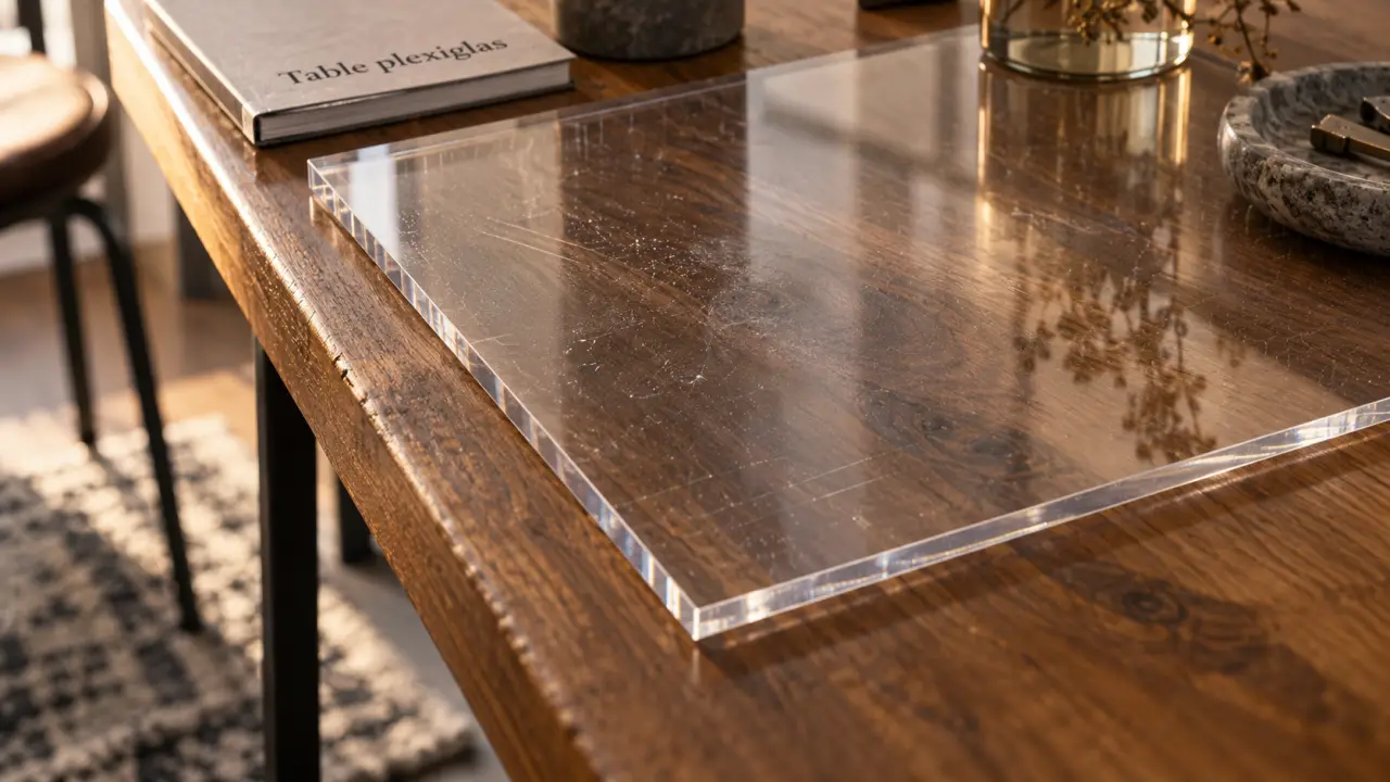 Plexiglas table : plaque PMMA 10 mm sur support adapté