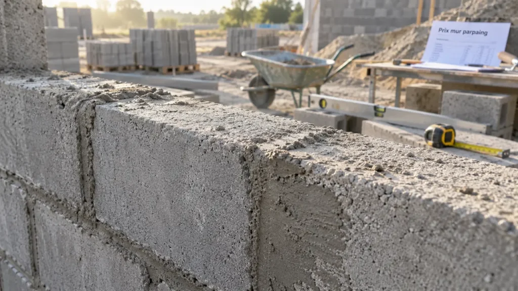 Prix au m² d’un mur en parpaing : 100 € en moyenne, jusqu’à 200 € selon le chantier